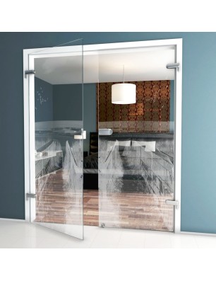 Ganzglastür Steg III Gelasert Auf Klarglas