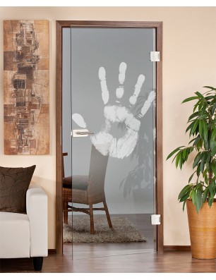 Ganzglastür Hand Gelasert Auf Klarglas