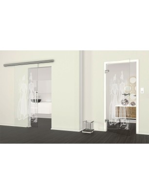 Ganzglastür Fahrrad Gelasert Auf Klarglas