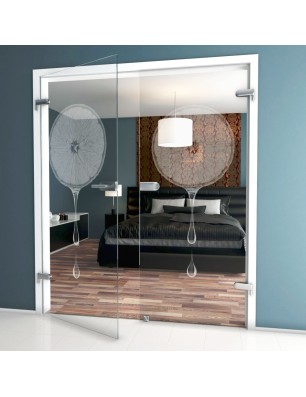 Ganzglastür Orange Gelasert Auf Klarglas