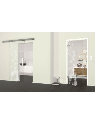 Ganzglastür California Gelasert Auf Klarglas