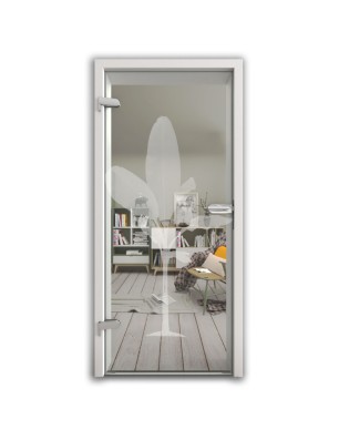 Ganzglastür Banana Gelasert Auf Klarglas