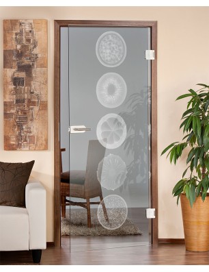 Ganzglastür Fruits Gelasert Auf Klarglas