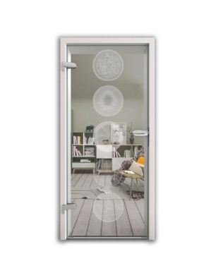 Ganzglastür Fruits Gelasert Auf Klarglas