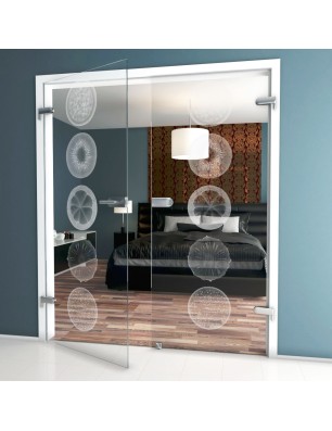 Ganzglastür Fruits Gelasert Auf Klarglas