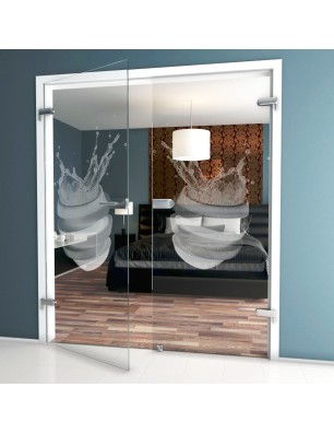 Ganzglastür Fruits 6 Gelasert Auf Klarglas