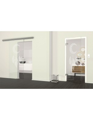 Ganzglastür Dreamcatcher Gelasert Auf Klarglas