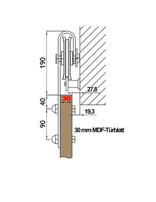 Holzschiebetür Barn-Line - Eiche  Model 4040