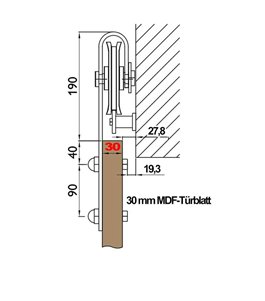 Holzschiebetür Barn-Line - Geometrie  Model 4031