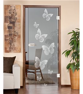 Ganzglastür Schmetterlinge Gelasert Auf Klarglas