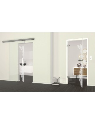 Ganzglastür Giraffe Gelasert Auf Klarglas