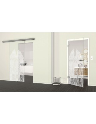 Ganzglastür Köln Gelasert Auf Klarglas