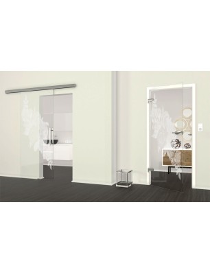 Ganzglastür Rose Gelasert Auf Klarglas