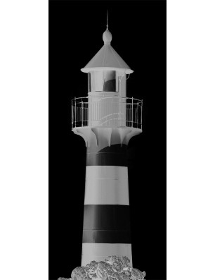 Ganzglastür Leuchtturm 2 Gelasert Auf Klarglas