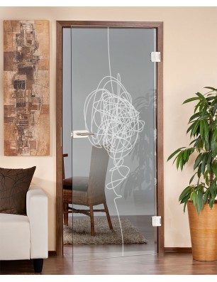 Ganzglastür Abstrakt 8 Gelasert Auf Klarglas