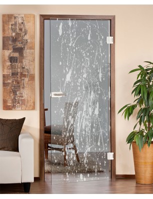 Ganzglastür Abstrakt Gelasert Auf Klarglas