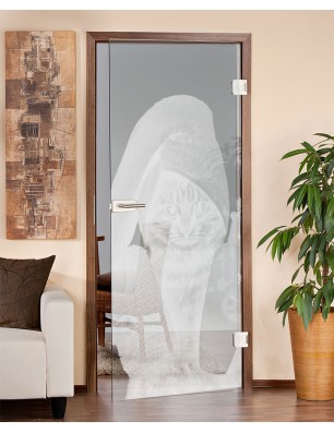 Ganzglastür Ready Gelasert Auf Klarglas