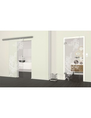 Ganzglastür Japan Garden Gelasert Auf Klarglas