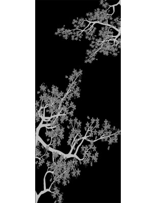 Ganzglastür Japan Garden Gelasert Auf Klarglas