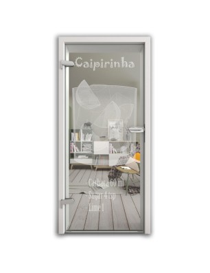 Ganzglastür Caipirinha Gelasert Auf Klarglas