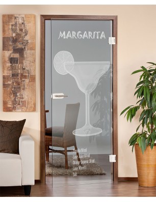 Ganzglastür Margarita Gelasert Auf Klarglas