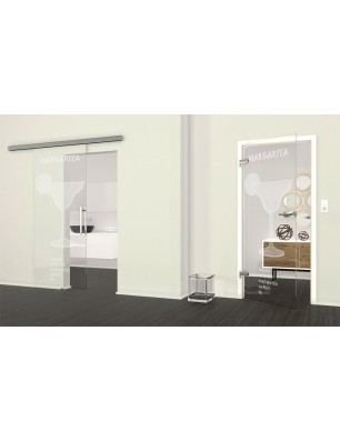 Ganzglastür Margarita Gelasert Auf Klarglas