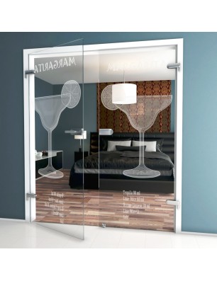 Ganzglastür Margarita Gelasert Auf Klarglas