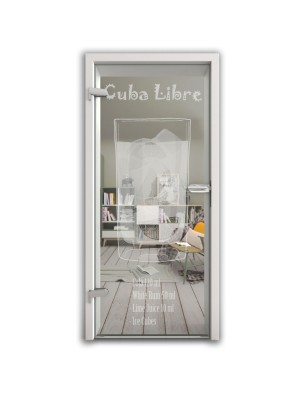 Ganzglastür Cuba Libre Gelasert Auf Klarglas