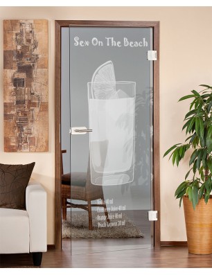 Ganzglastür Sex on the beach Gelasert Auf Klarglas