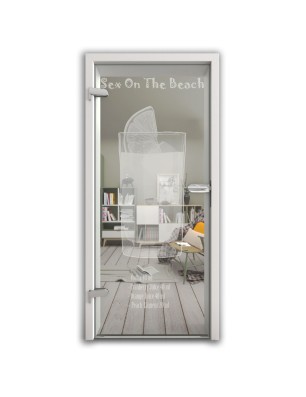 Ganzglastür Sex on the beach Gelasert Auf Klarglas