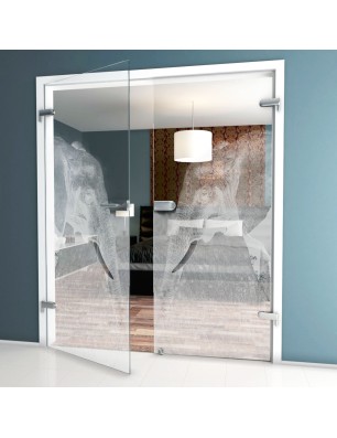 Ganzglastür Elefant 3 Gelasert Auf Klarglas