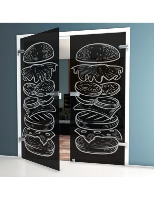 Ganzglastür Hamburger Gelasert Auf Grauglas