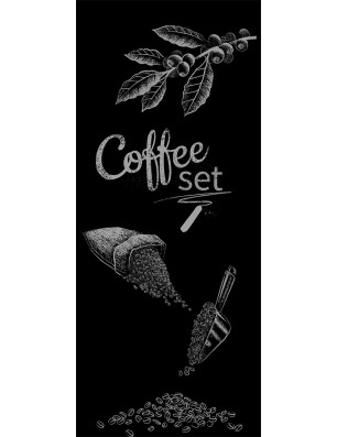 Ganzglastür Coffee Set Gelasert Auf Grauglas