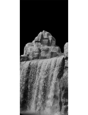 Ganzglastür Wasserfall II Gelasert Auf Grauglas