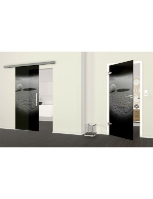 Ganzglastür Golf Gelasert Auf Grauglas