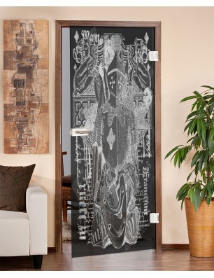 Ganzglastür Ritter Gelasert Auf Grauglas