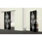 Ganzglastür Abstrakt 4 Gelasert Auf Grauglas Ganzglastür Abstrakt 4 Gelasert Auf Grauglas