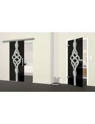 Ganzglastür Geländer Gelasert Auf Grauglas