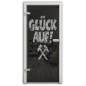 Ganzglastür Glück Auf Gelasert Auf Grauglas Ganzglastür Glück Auf Gelasert Auf Grauglas