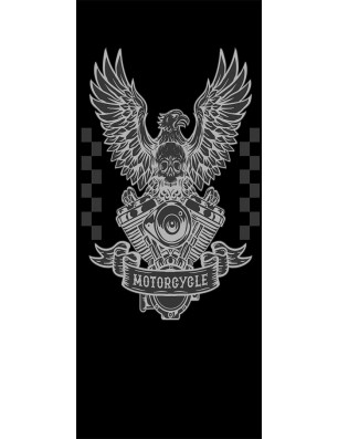 Pendeltür Biker Gelasert Auf Klarglas
