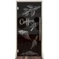 Pendeltür Coffee Set Gelasert Auf Grauglas Pendeltür Coffee Set Gelasert Auf Grauglas