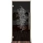 Pendeltür Florale Kunst Gelasert Auf Grauglas Pendeltür Florale Kunst Gelasert Auf Grauglas