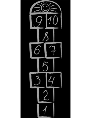 Pendeltür Hopscotch Gelasert Auf Grauglas
