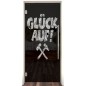 Pendeltür Glück Auf Gelasert Auf Grauglas Pendeltür Glück Auf Gelasert Auf Grauglas