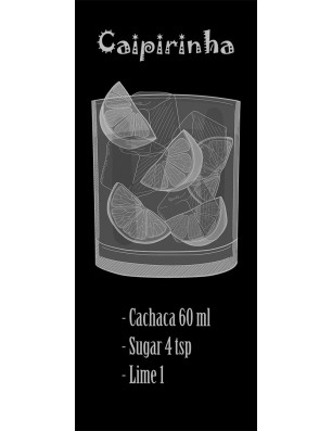 Pendeltür Caipirinha Gelasert Auf Grauglas