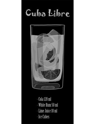 Pendeltür Cuba Libre Gelasert Auf Grauglas