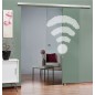 Glasschiebetür SLIM-LINE Kaffee - Wifi Gelasert Auf Klarglas Glasschiebetür SLIM-LINE Kaffee - Wifi Gelasert Auf Klarglas