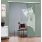 Glasschiebetür SLIM-LINE Drinking Cat Gelasert Auf Klarglas Glasschiebetür SLIM-LINE Drinking Cat Gelasert Auf Klarglas