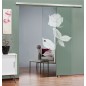 Glasschiebetür SLIM-LINE Rose I Gelasert Auf Klarglas Glasschiebetür SLIM-LINE Rose I Gelasert Auf Klarglas