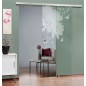 Glasschiebetür SLIM-LINE Blume 3 Gelasert Auf Klarglas Glasschiebetür SLIM-LINE Blume 3 Gelasert Auf Klarglas